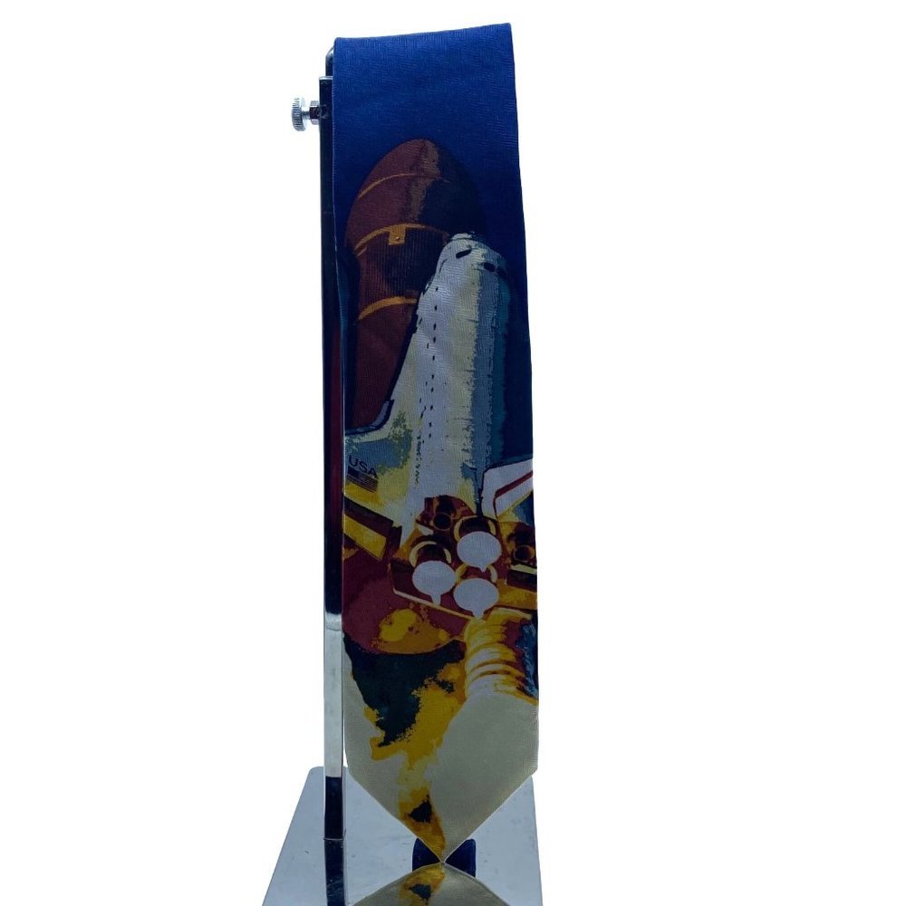 Vintage RM Style Ralph Marlin 1998 Shuttle Take-off NASA Neck Novelty Tie OS